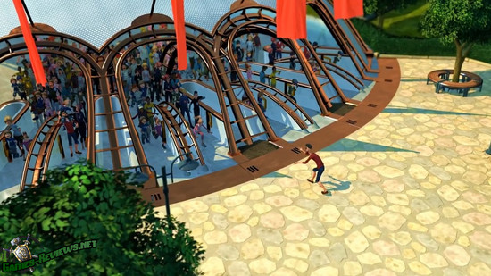 Вход в парк аттракционов в игре Planet Coaster