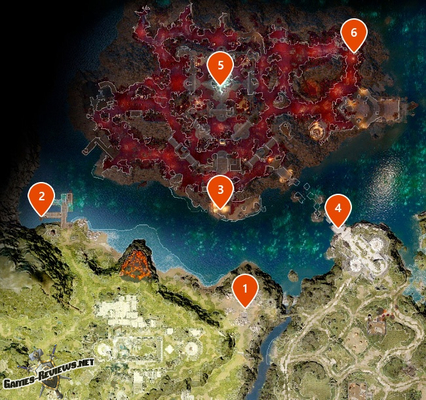 Карта местности с отметками для квеста Охотник на чудовищ