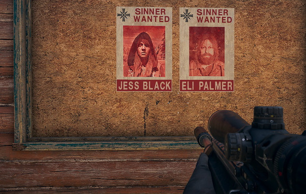 Объявление в Far Cry 5: разыскивается грешник Джесс Блек